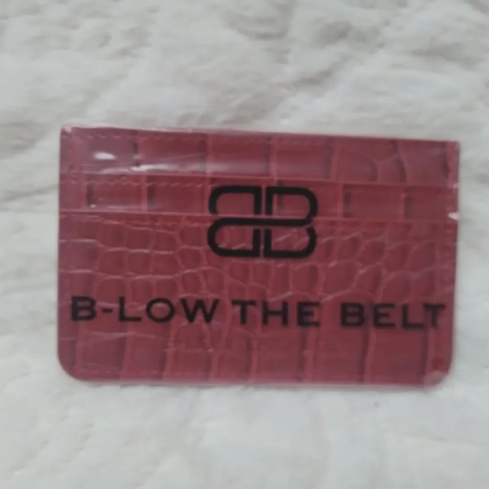 B-Low the Belt Set Studded Black Clutch Purse Dust Bag Red Card Case All New